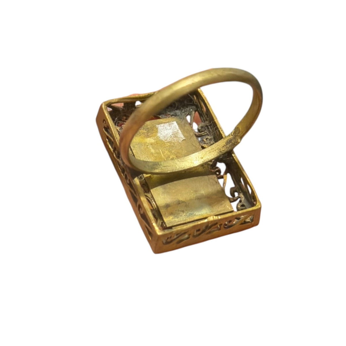 Vintage Nepalese Tribal Brass Ring With Stones