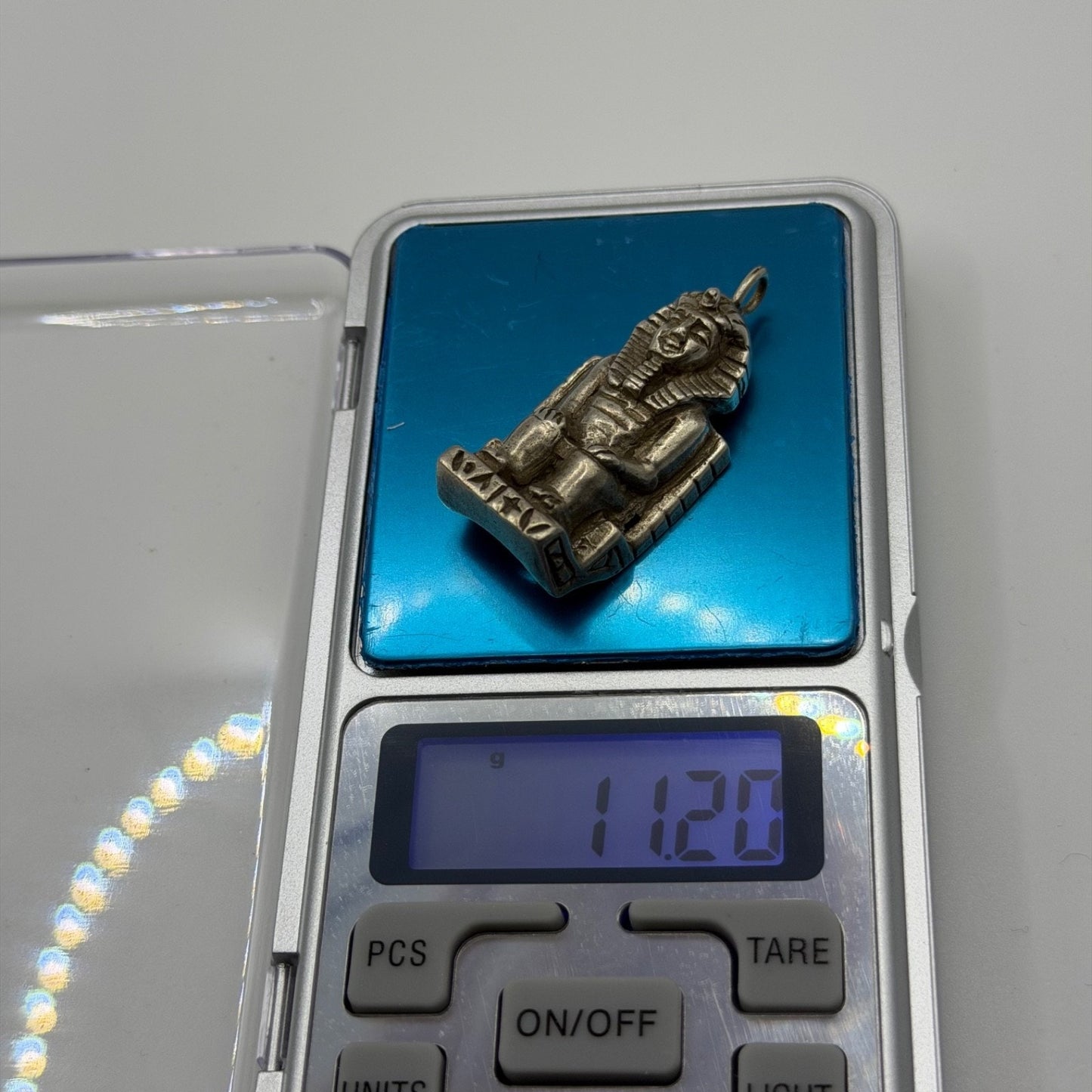 Ancient Egyptian Inspired Silver Pharaoh King Pendant