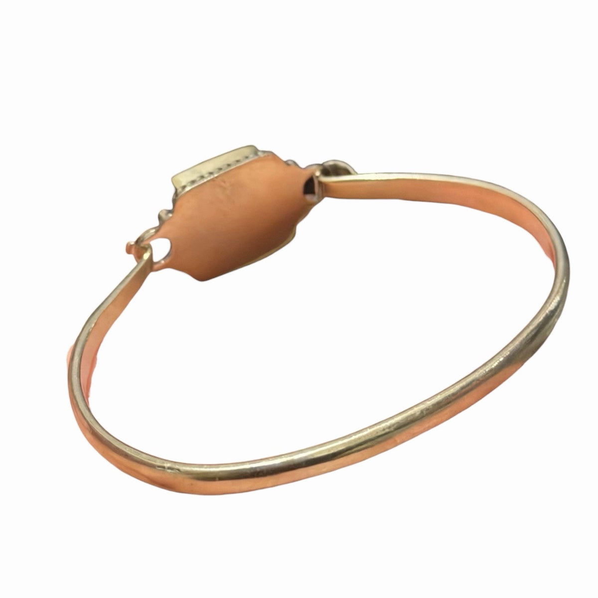 Silver Tone Boho Style Bangle With Stone