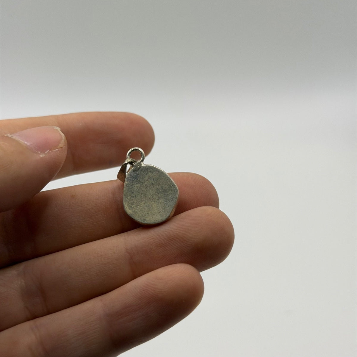 925 Sterling Silver Mother of Pearl Shell Freeform Slab Pendant Charm