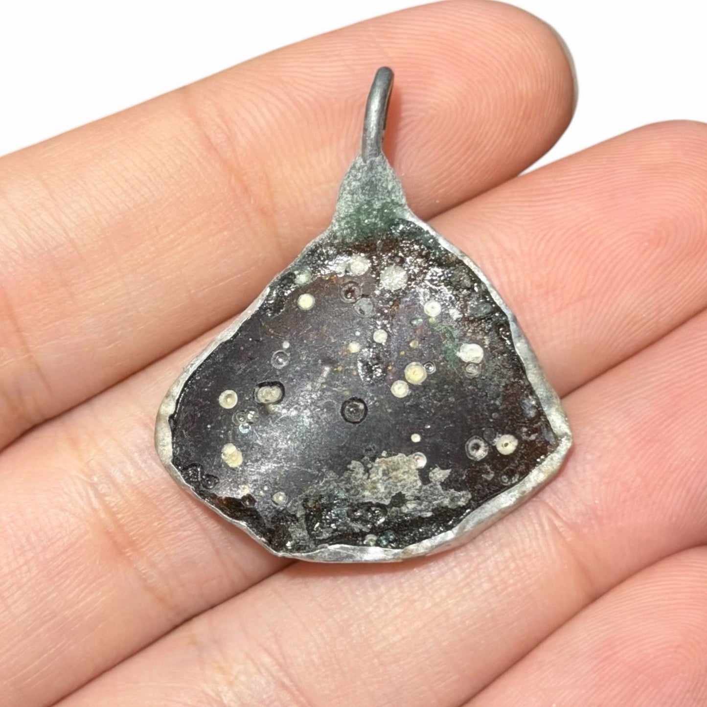 Ancient Roman Glass Pendant With Modern Setting