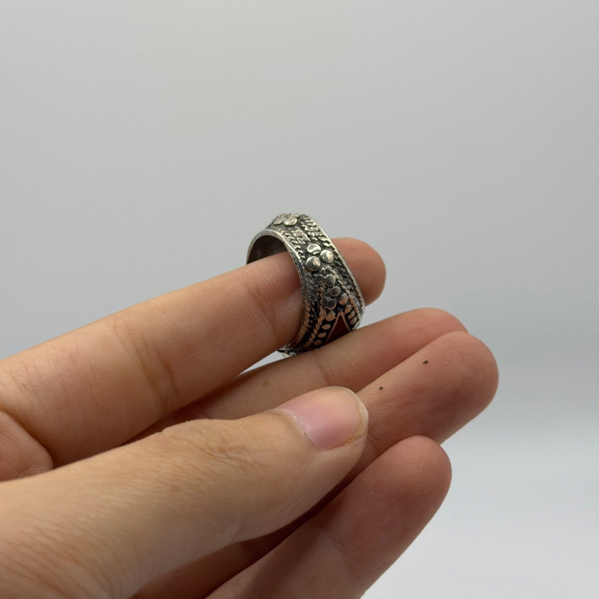 Vintage Afghan Tribal Kucci Boho Silver Ring