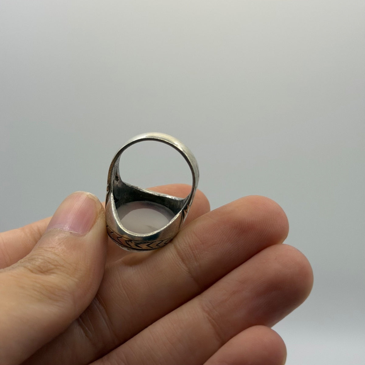 Vintage Old Agate Stone Handmade Silver Ring