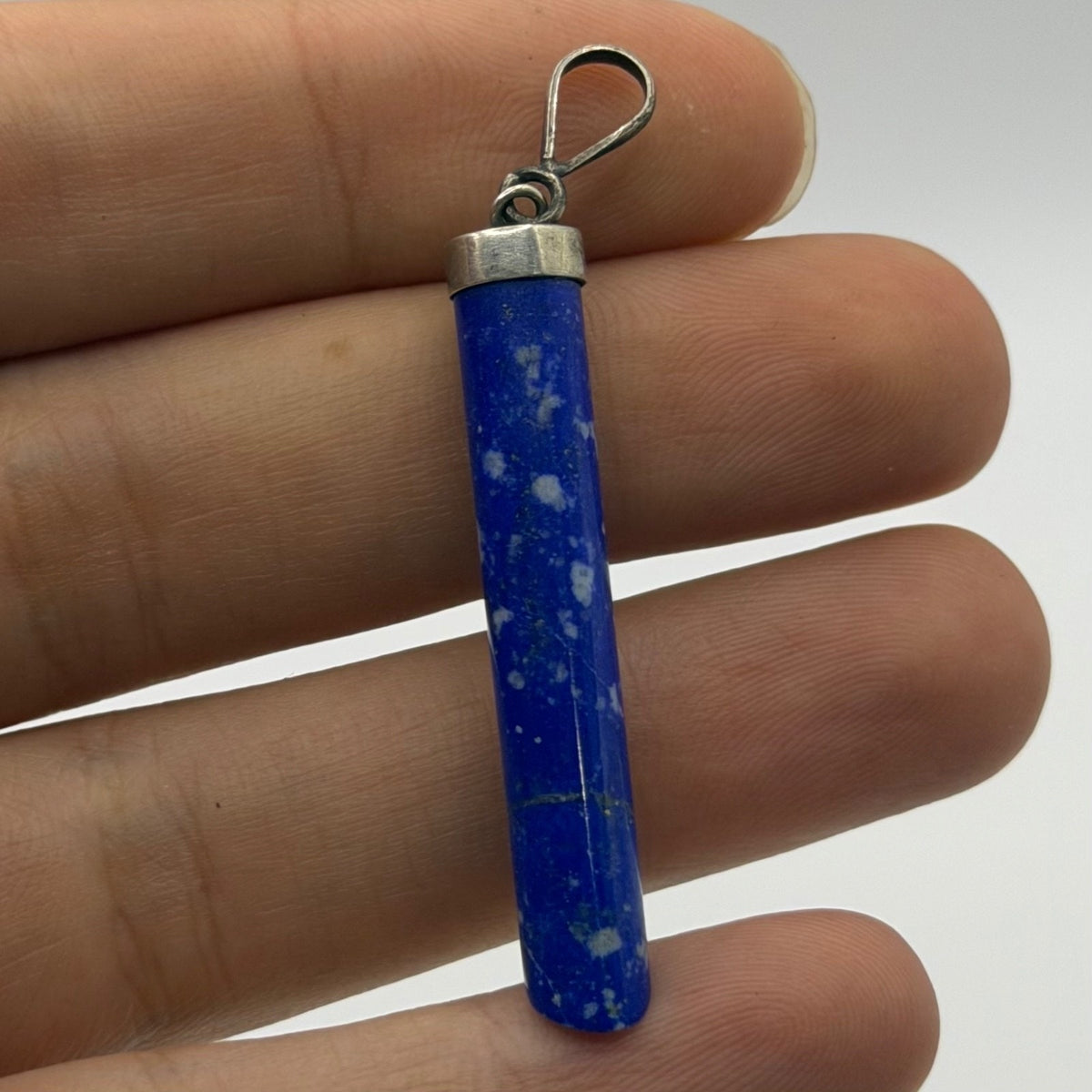 Vintage Natural Afghan Lapiz Lazuli Silver Pendant