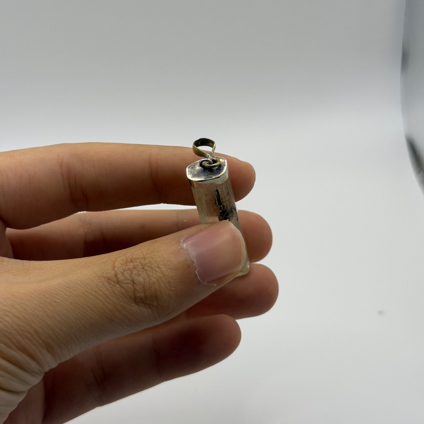Beautiful Raw Scapolite Crystal Slice Silver Pendant