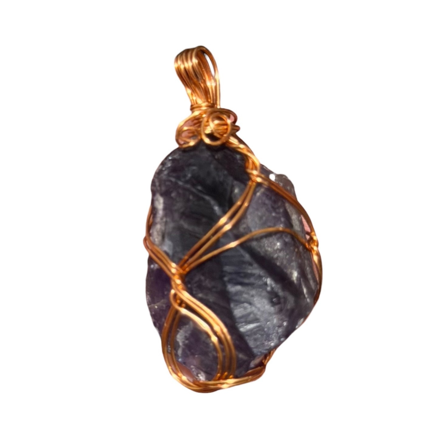 Natural Amethyst Stone Gold Tone Pendant