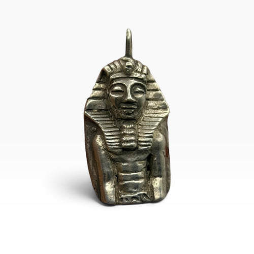 Vintage Ancient Egyptian Inspired Silver Pharaoh King Pendant