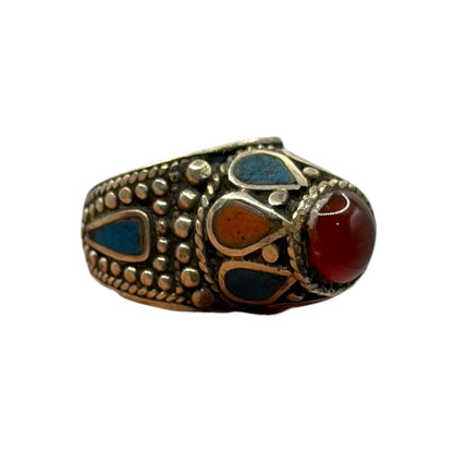 Antique Afghan Tribal Kucci Nomad Silver Ring With Stones