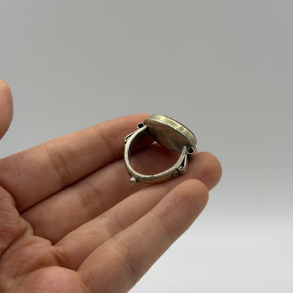 Vintage Silver Carnelian Intaglio Wax Seal Ring Ancient Style Roman Greek⁠