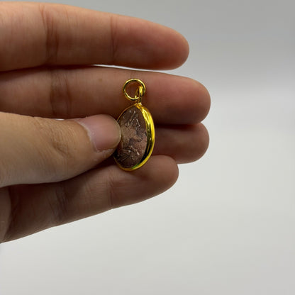 Ancient Roman Greek Style Silver & Gold Plated Coin Pendant