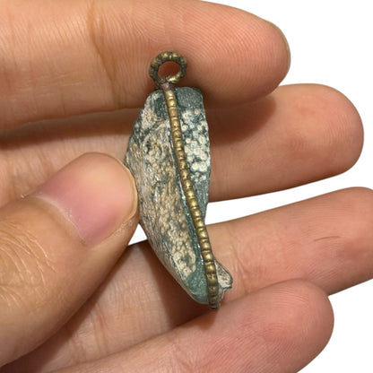 Ancient Roman Glass pendant with modern setting