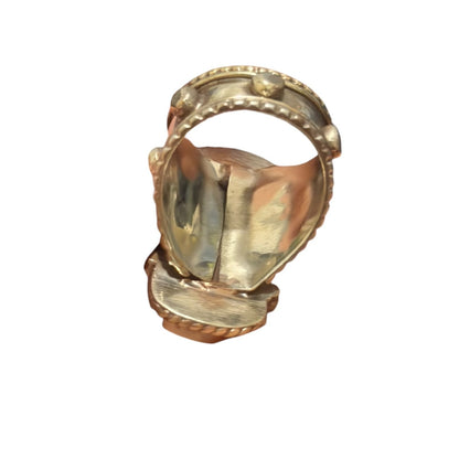 Unique Tribal Nepalese Multi Stone Silver Tone Ring