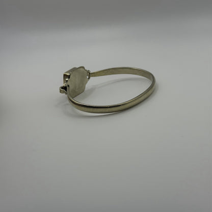 Silver Tone Boho Style Bangle With Stone