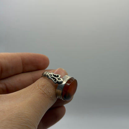 Vintage Afghan Agate Handmade Silver Ring