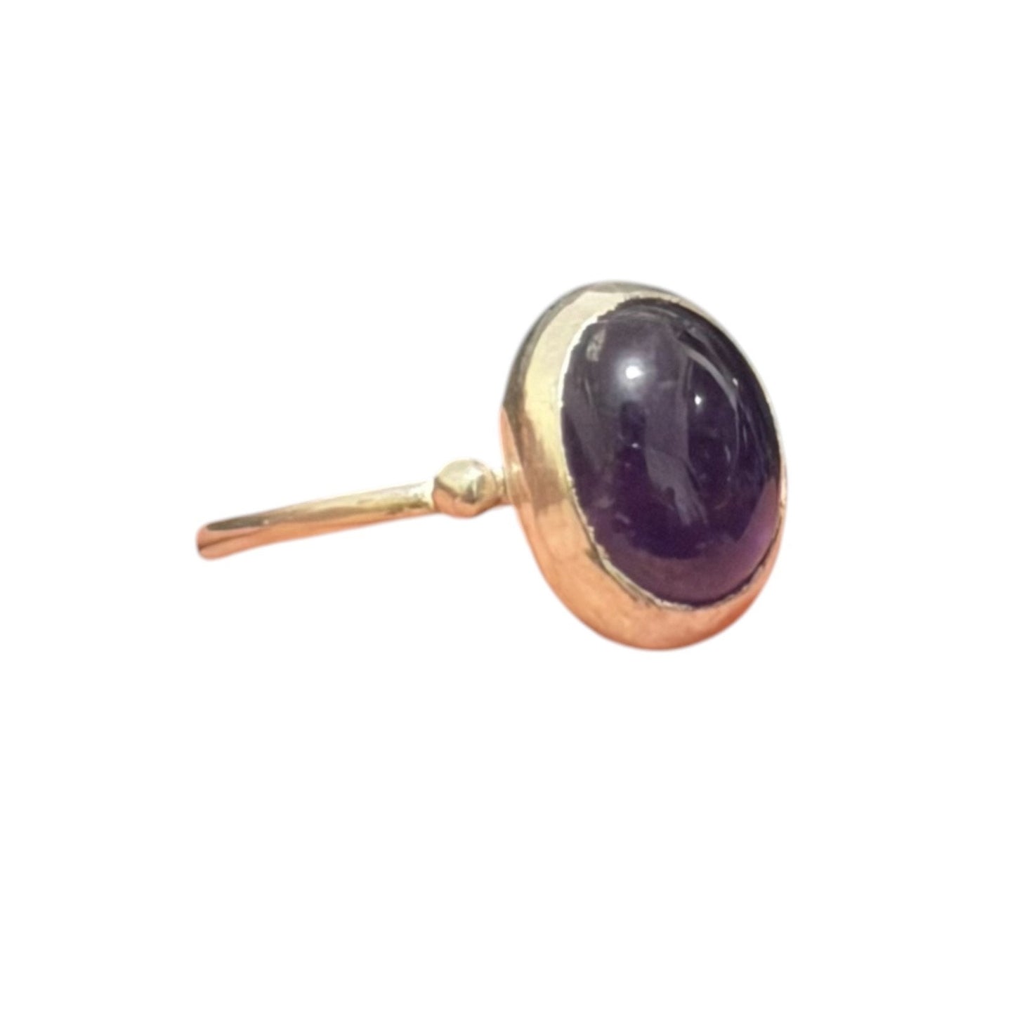 Natural Amethyst Stone Minimal Ring Silver 92.5