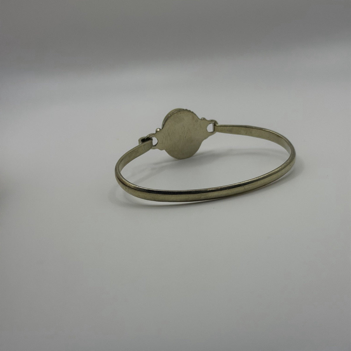 Silver Tone Boho Style Bangle With Stone