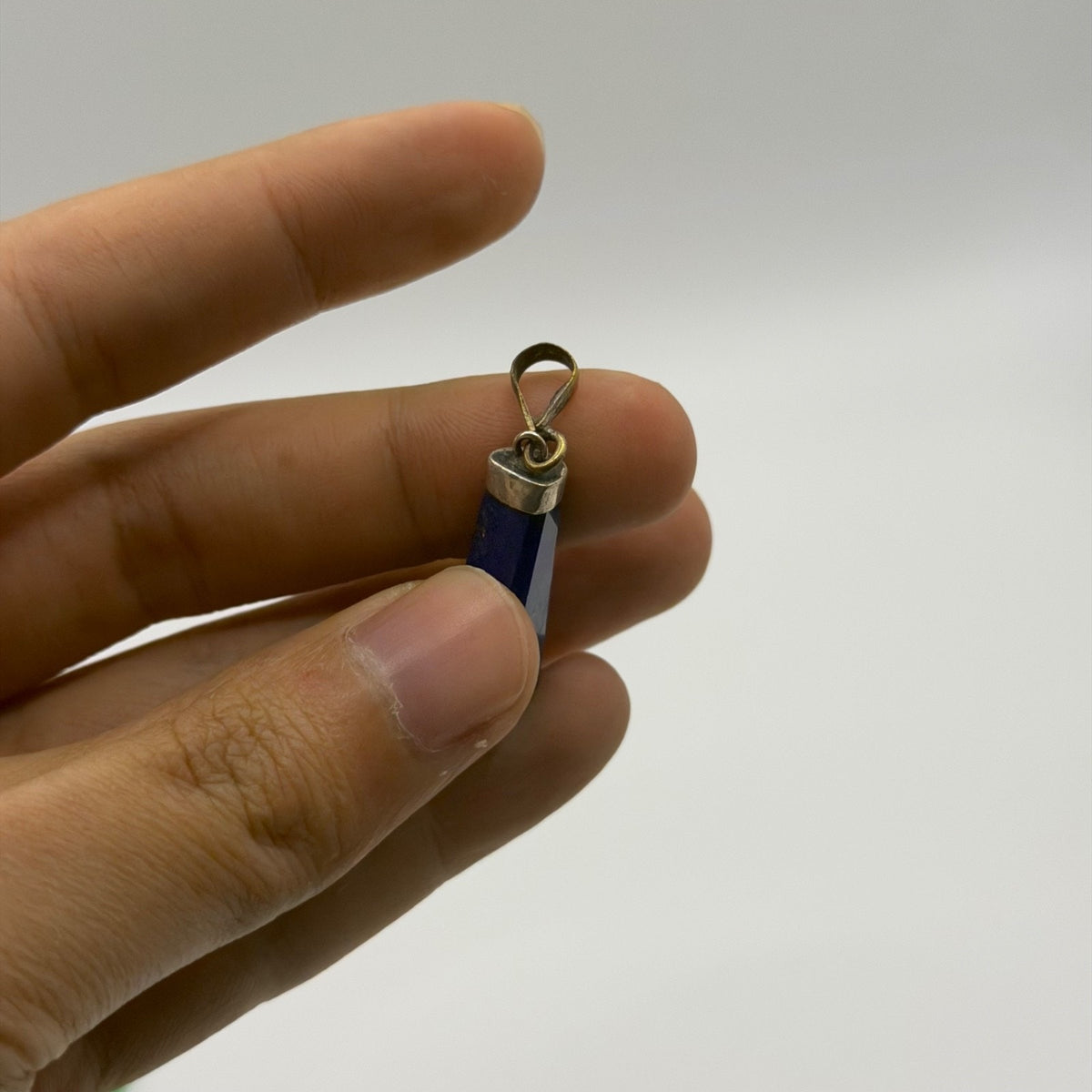 Vintage Natural Afghan Lapiz Lazuli Silver Pendant