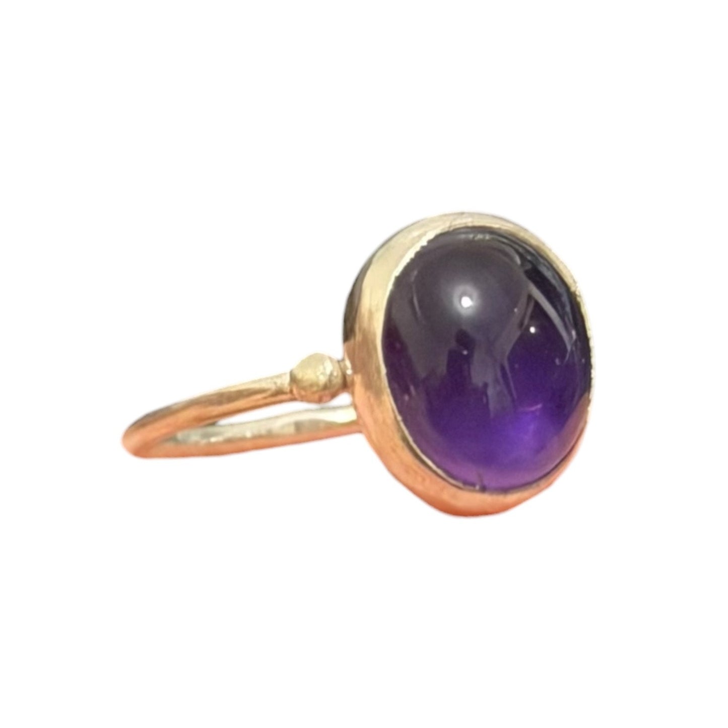 Natural Amethyst Stone Minimal Ring Silver 92.5