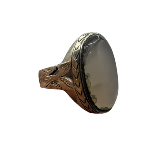 Vintage Old Agate Stone Handmade Silver Ring