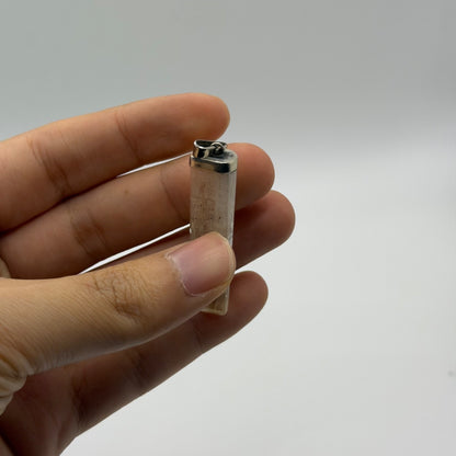 Stunning Raw Scapolite Crystal Slice Silver Pendant