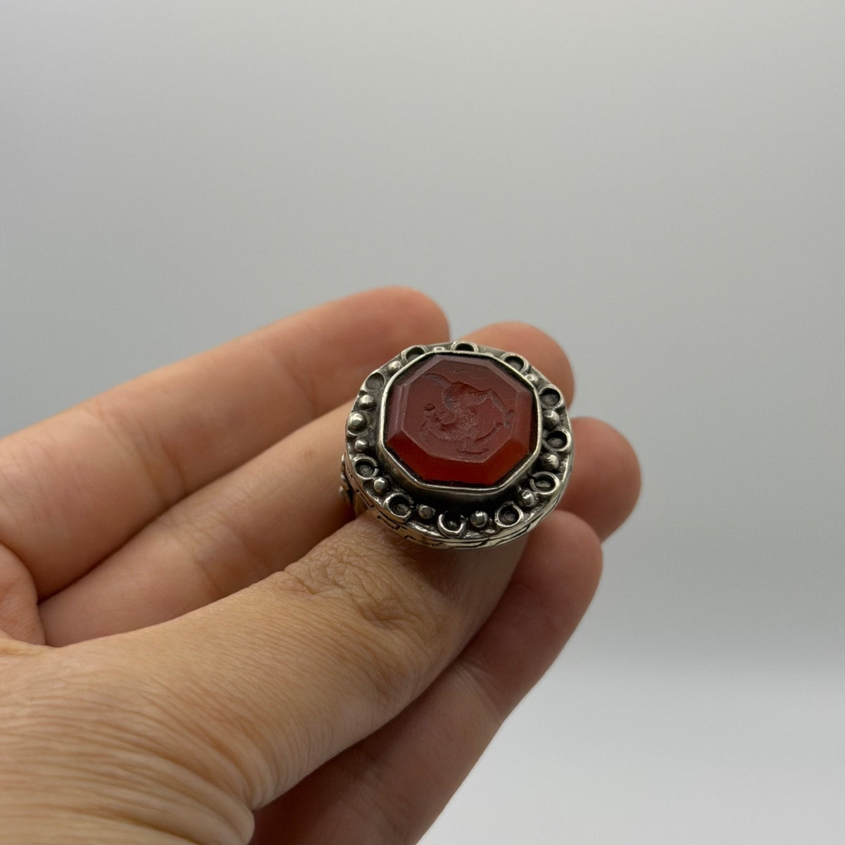 Ancient Roman Inspired Silver Intaglio Ring