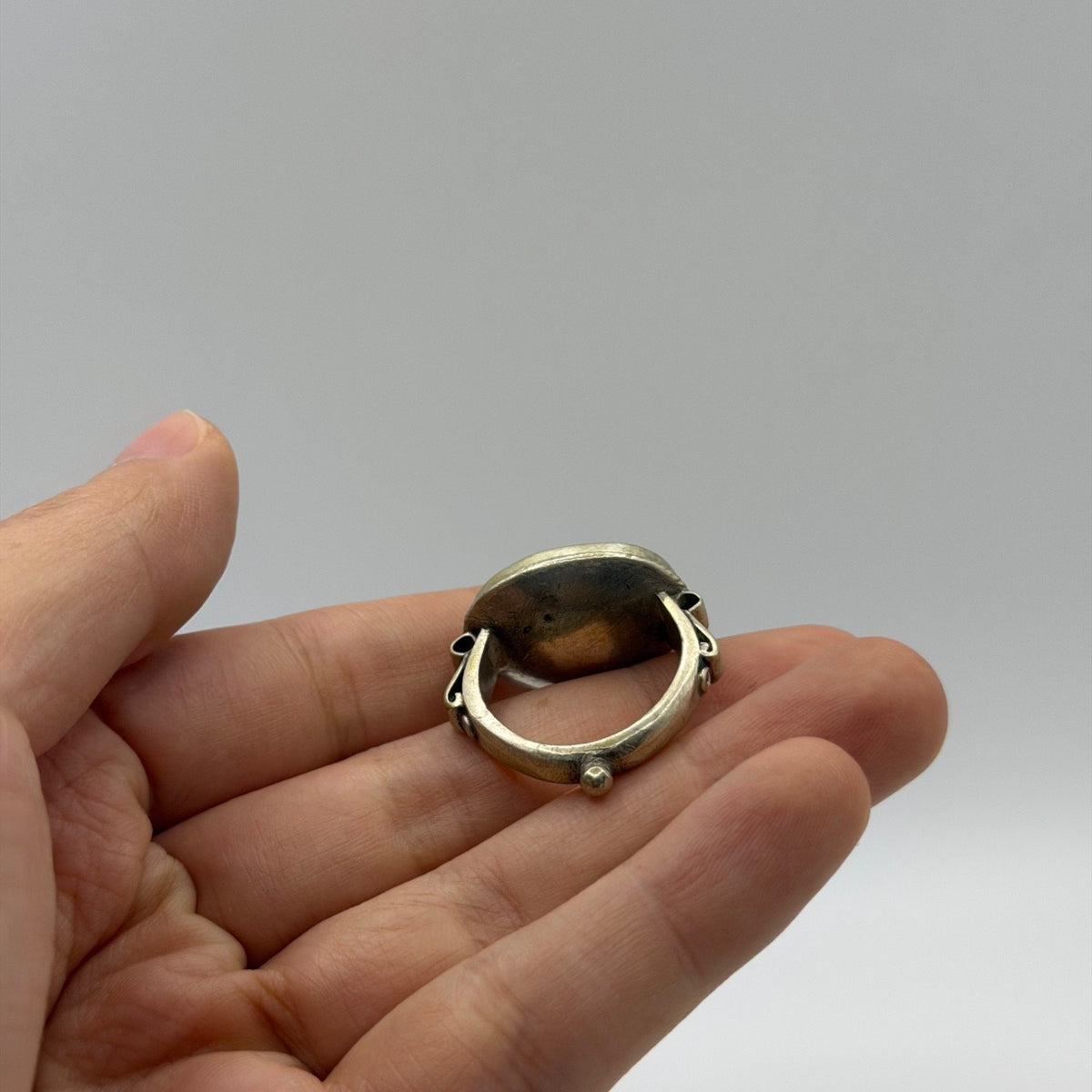 Vintage Silver Carnelian Intaglio Wax Seal Ring Ancient Style Roman Greek⁠