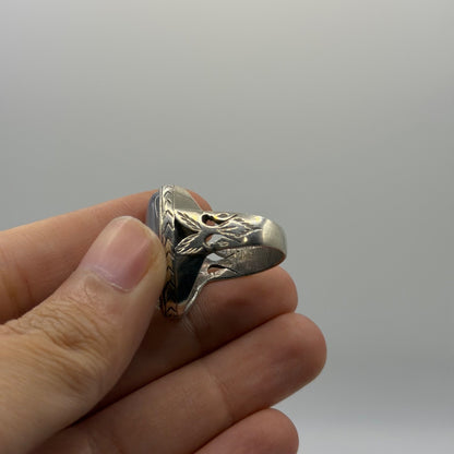 Vintage Old Agate Stone Handmade Silver Ring