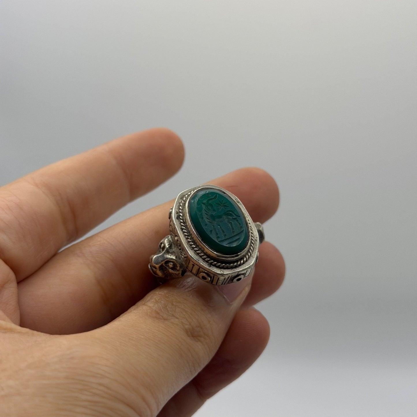 Ancient Roman Inspired Silver Intaglio Ring
