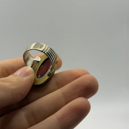 Vintage Antique Ottoman Islamic Style Agate Silver Ring