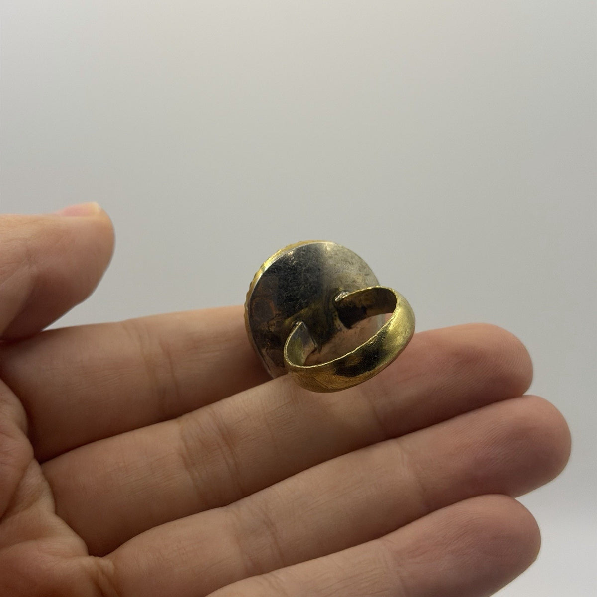 Ancient Roman Style Emperor Intaglio Brass Ring