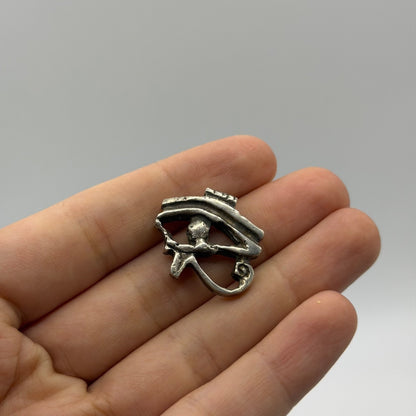 Solid Sterling Silver 925 Eye of Horus Egyptian Wedjat Protection Pendant