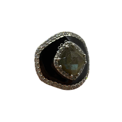 Unique Sterling Silver Ring With Gems Stone