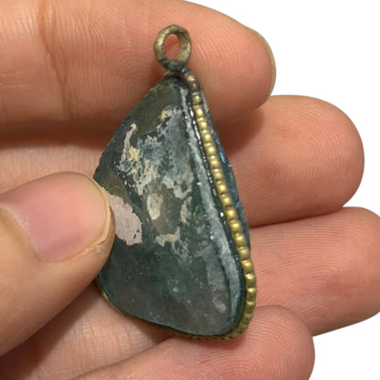 Ancient Roman Glass pendant with modern setting