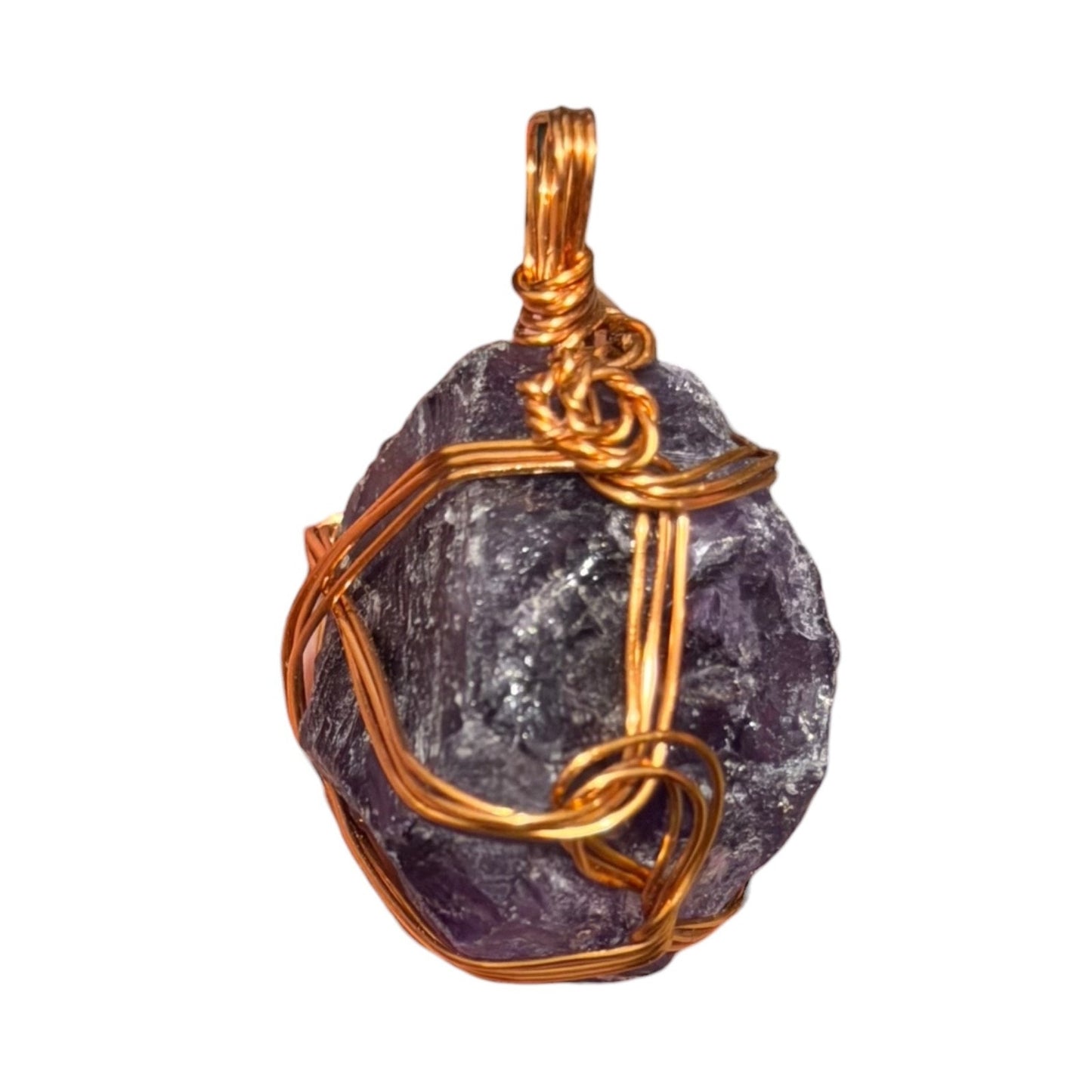 Natural Amethyst Stone Gold Tone Pendant