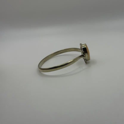 Silver Tone Boho Style Bangle With Stone