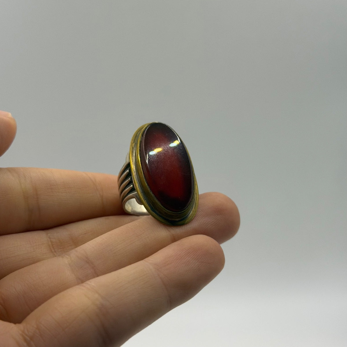 Vintage Antique Ottoman Islamic Style Agate Silver Ring