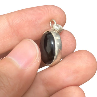 92.5 Silver Onyx GemStone Minimal Cute Pendant