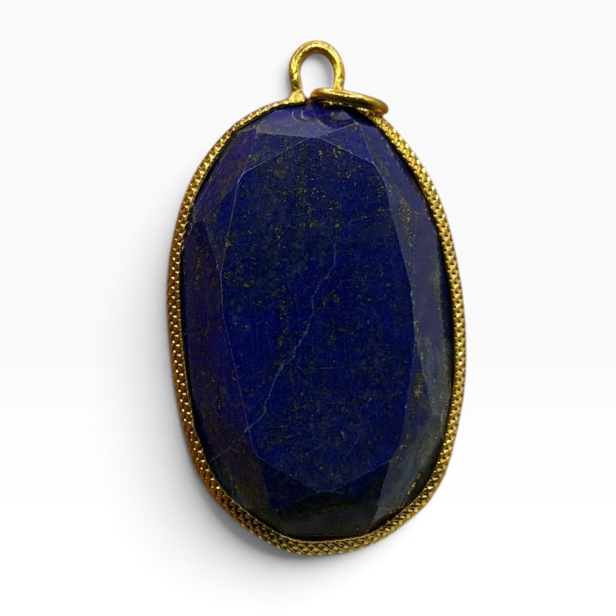 Genuine Natural Afghan Lapiz Lazuli Gold Gilded Pendant