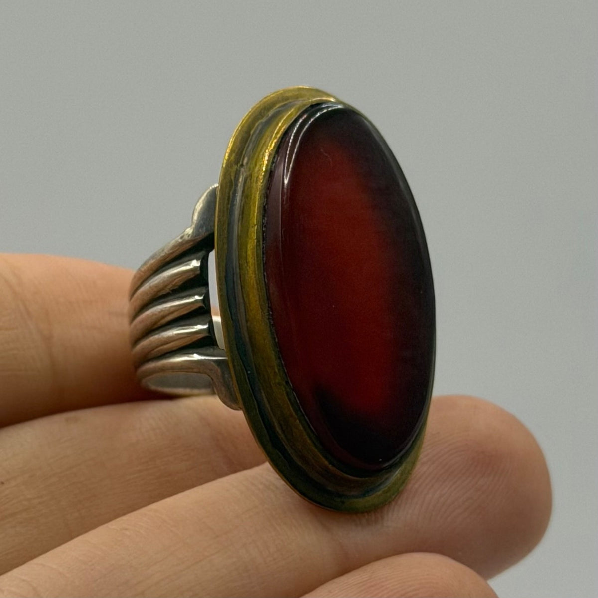 Vintage Antique Ottoman Islamic Style Agate Silver Ring