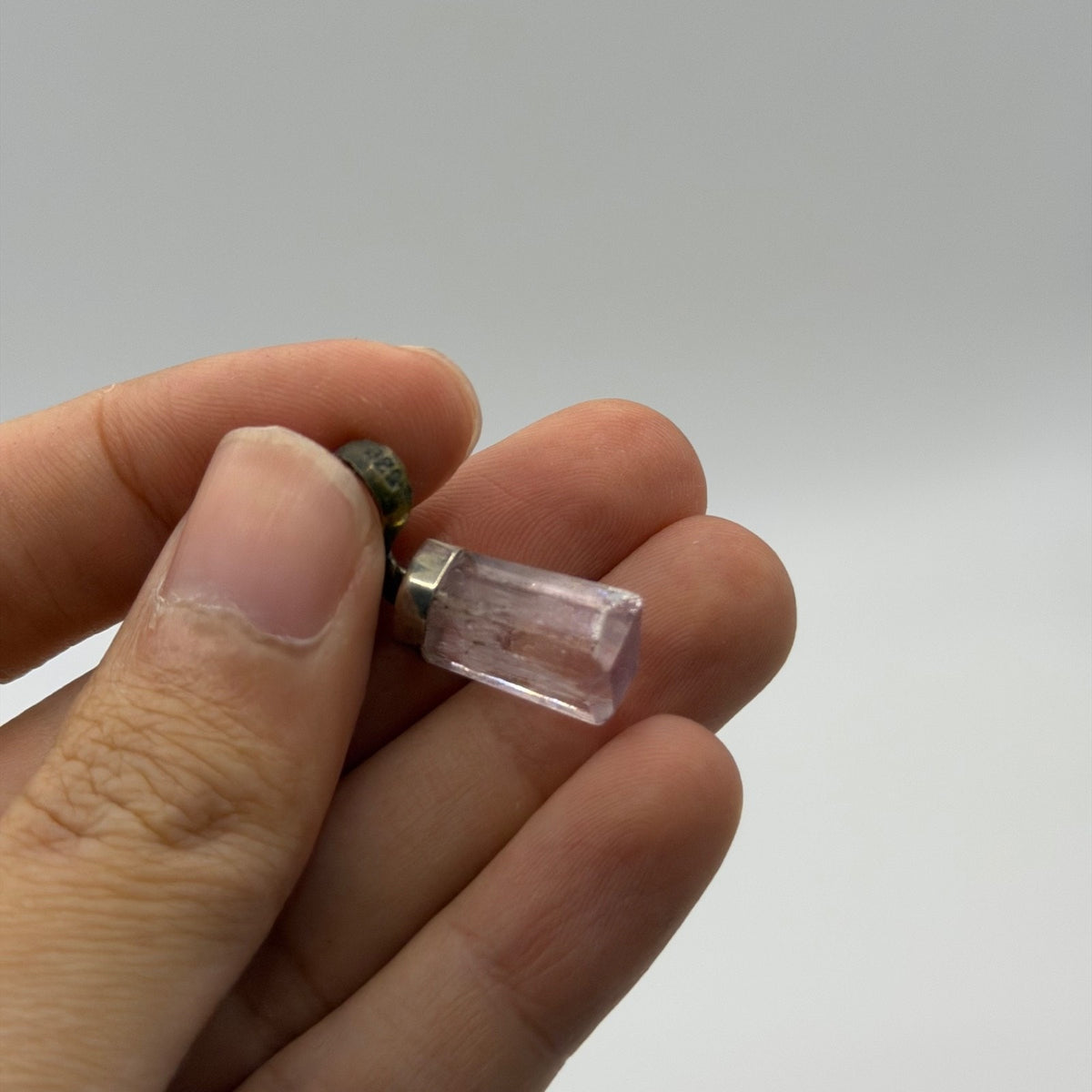 Sterling Silver 925 Raw Quartz Crystal Point Gemstone Pendant