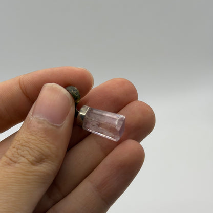 Sterling Silver 925 Raw Quartz Crystal Point Gemstone Pendant