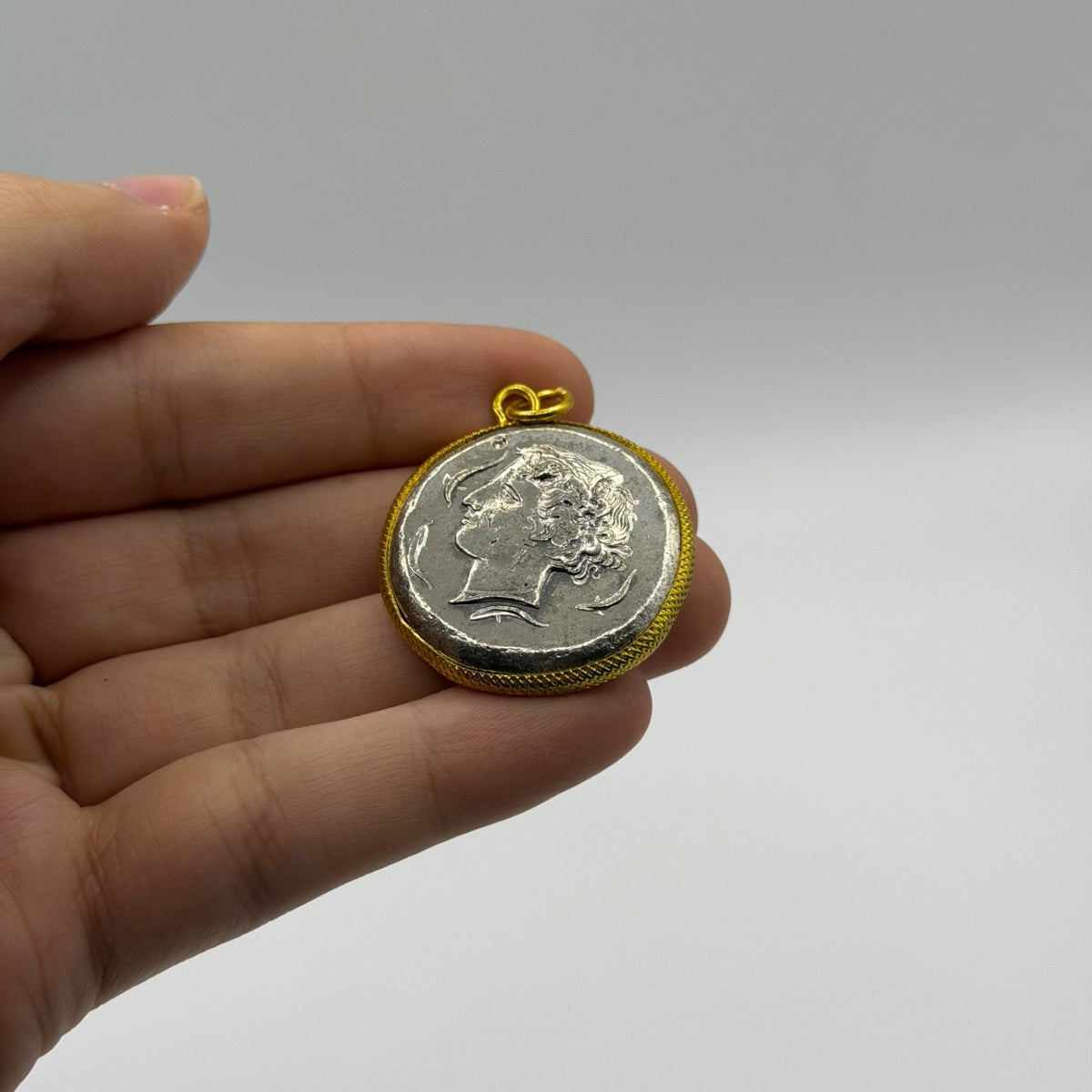 Sicily Syracuse Time of Dionysius I Gold Plated Frame Pendant