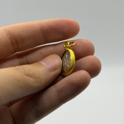 Ancient Roman Greek Style Silver & Gold Tone Coin Pendant