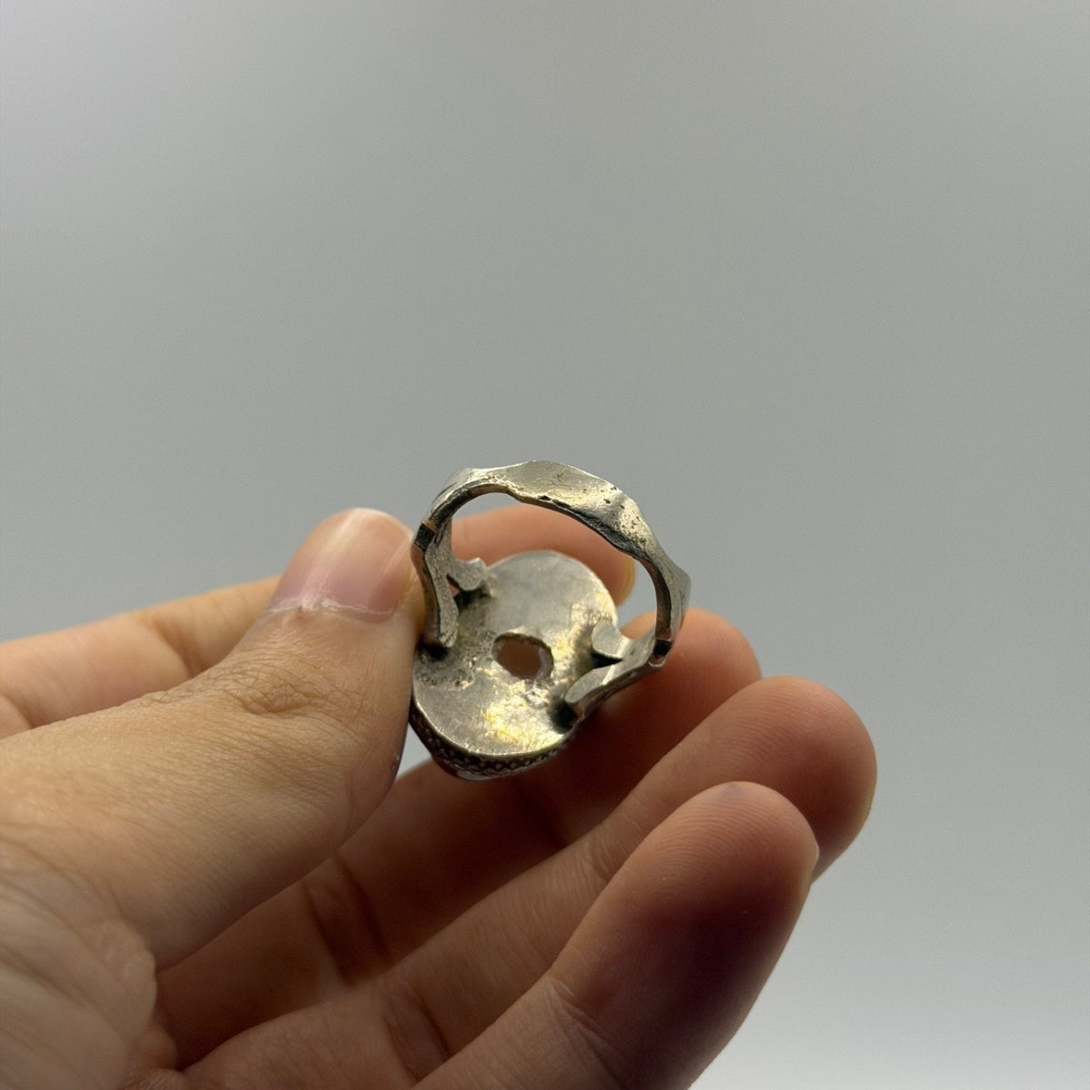 Vintage Post Medieval Style Silver Agate Ring