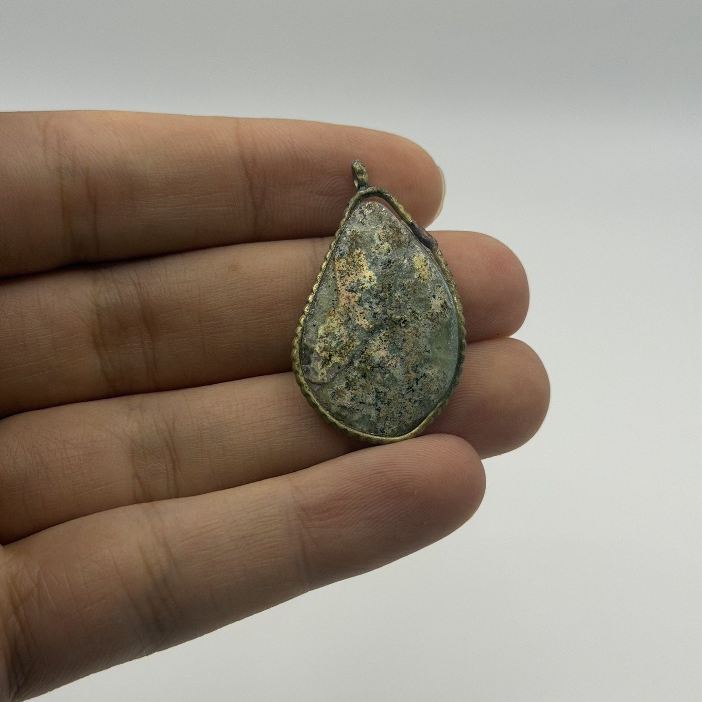 Ancient Roman Glass Pendant With Modern Setting