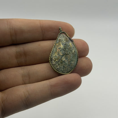 Ancient Roman Glass Pendant With Modern Setting