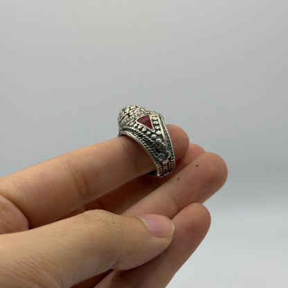 Vintage Afghan Tribal Kucci Boho Silver Ring