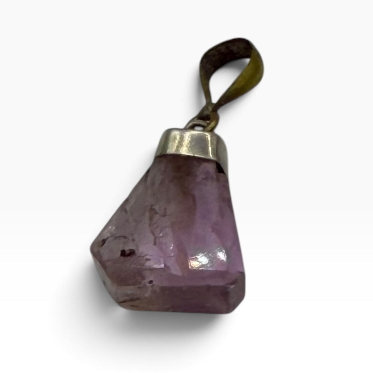 Sterling Silver 925 Raw Quartz Crystal Point Gemstone Pendant
