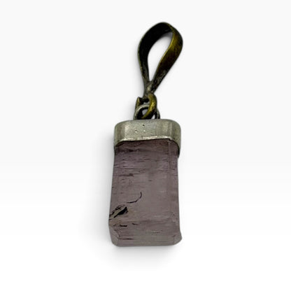 Sterling Silver 925 Raw Quartz Crystal Point Gemstone Pendant