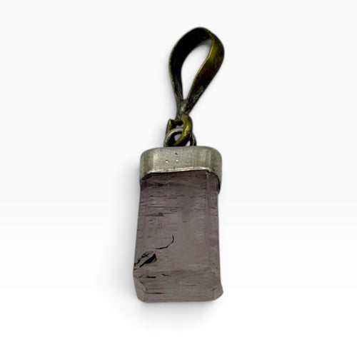 Sterling Silver 925 Raw Quartz Crystal Point Gemstone Pendant